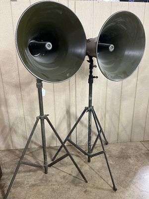 Pair University Sound Military PA Horns. A pair of United States military contract public 