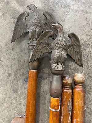 American Flagpole Eagle & Ball Finials. This collection comprises various components for indoor 