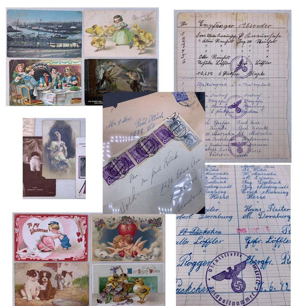 Lot 191: 63 pc Antique Postmarks, German Stamps, 1939 Nazi Germany, France, Early Postcards Ephemera Lot