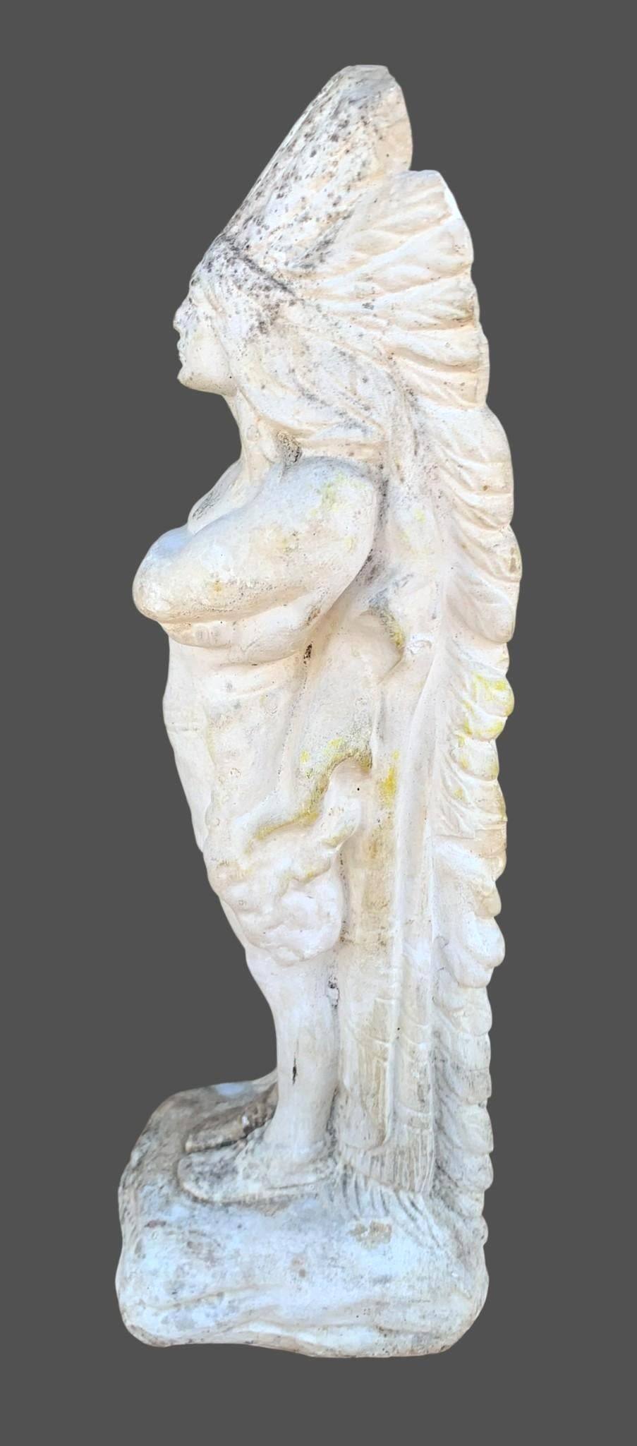 Lot 218: Vintage Old West Chalkware Indian Chief Sculpture