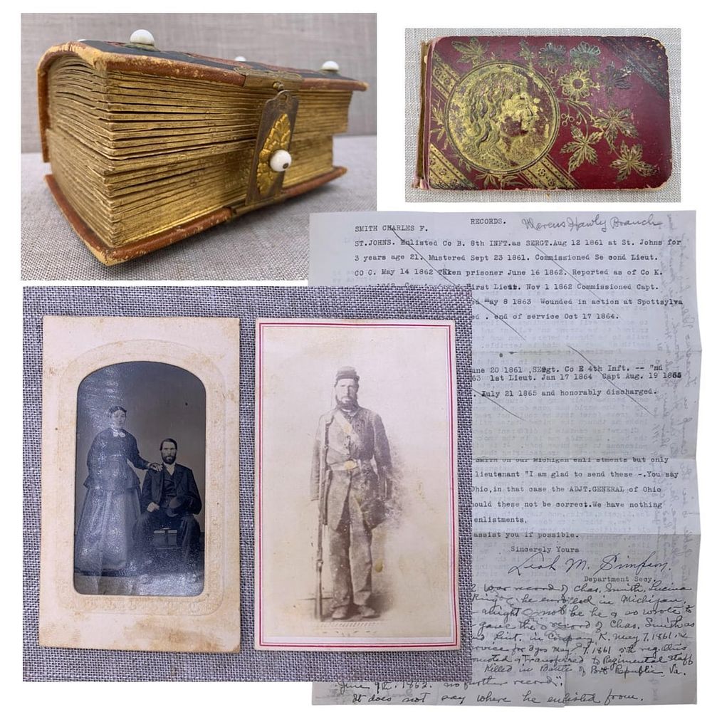 Lot 249: Large Antique Smith Family Ohio Civil War Soldier, Photograph Album & Ephemera Collection