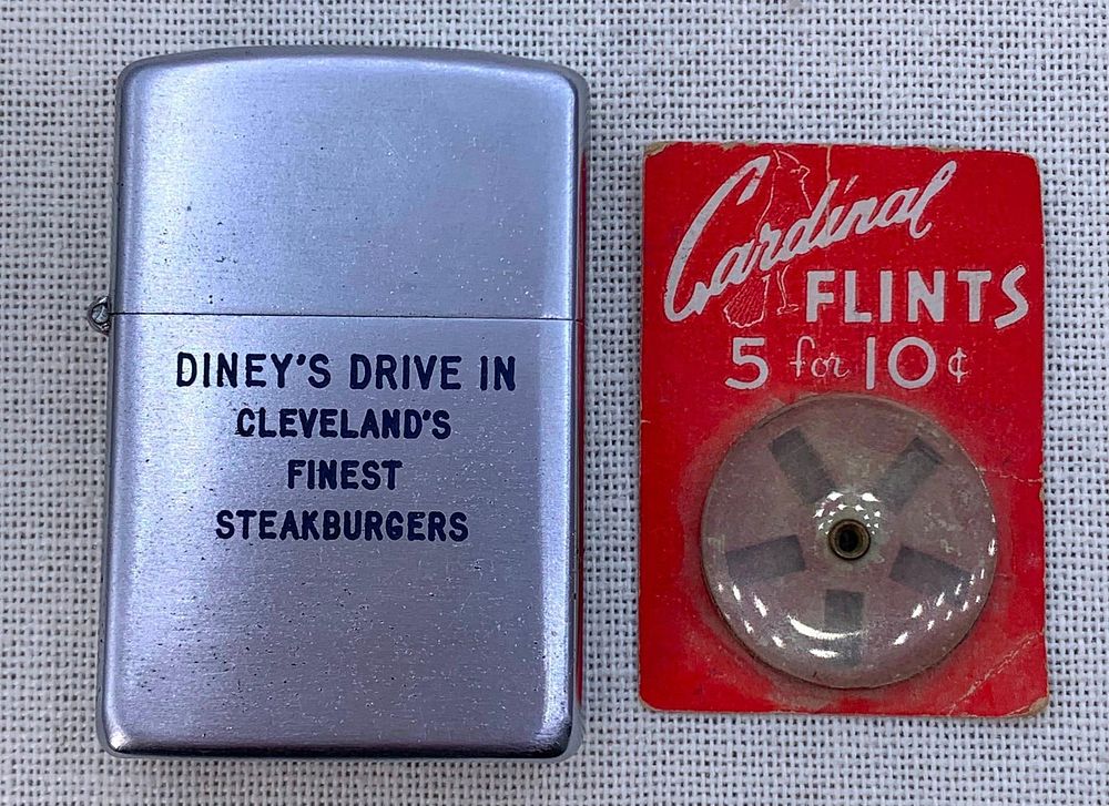 Lot 252: Vintage 1950s Diney's Drive-In Cleveland's Finest Steakburgers Advertising ZIPPO Lighter