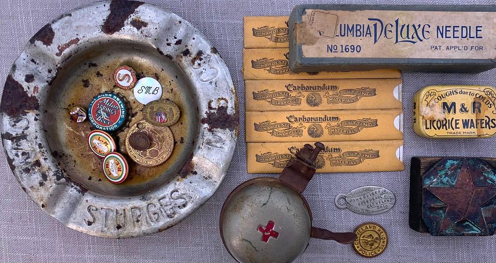 Lot 262: 21 pc Antique to Vintage Railroad, Advertising, Red Cross Bicycle, Fraternal Curiosity Collection