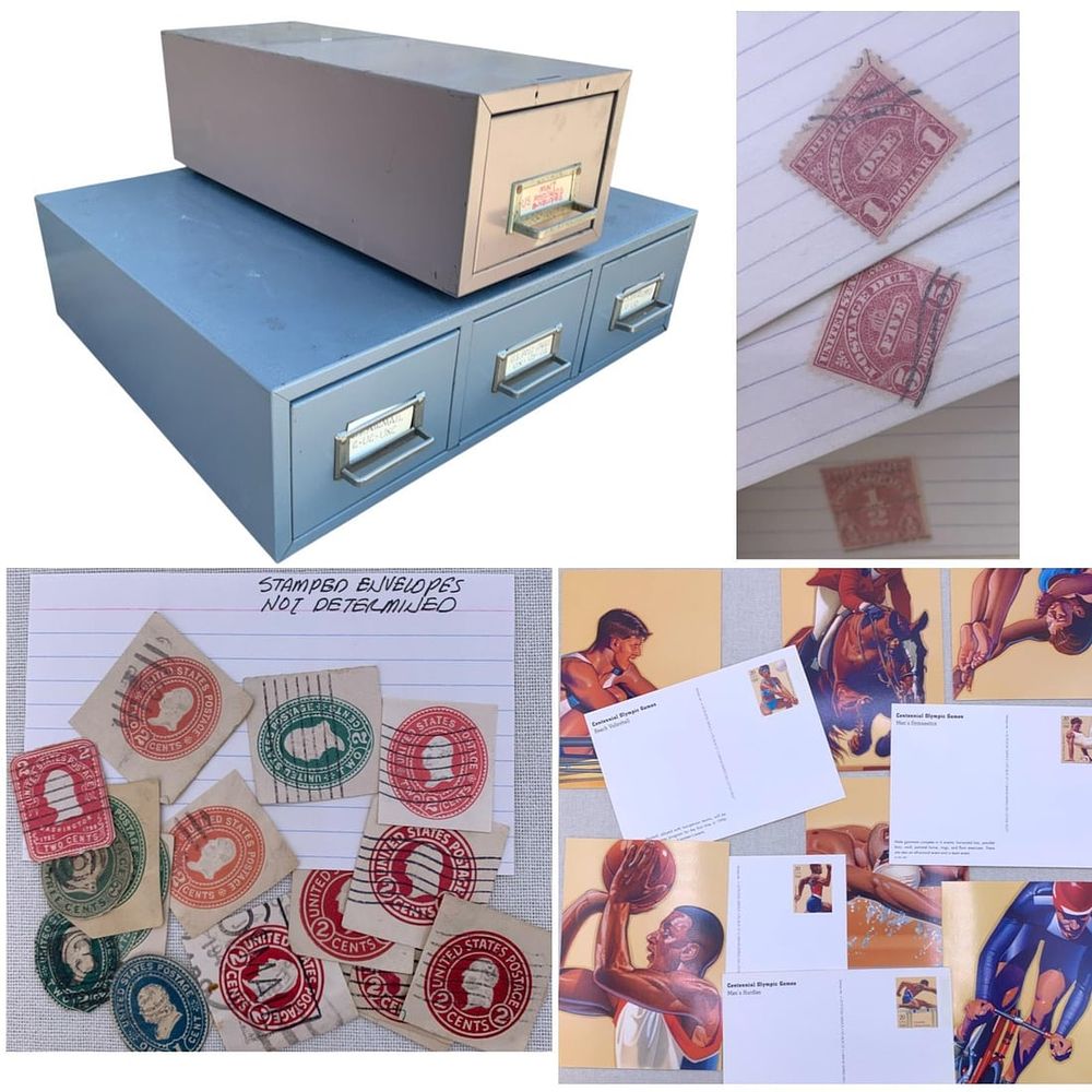 Lot 310: 1700+ Antique to Vintage US Postage Stamps, Postcards and Envelopes, Airmail Stamp Collection