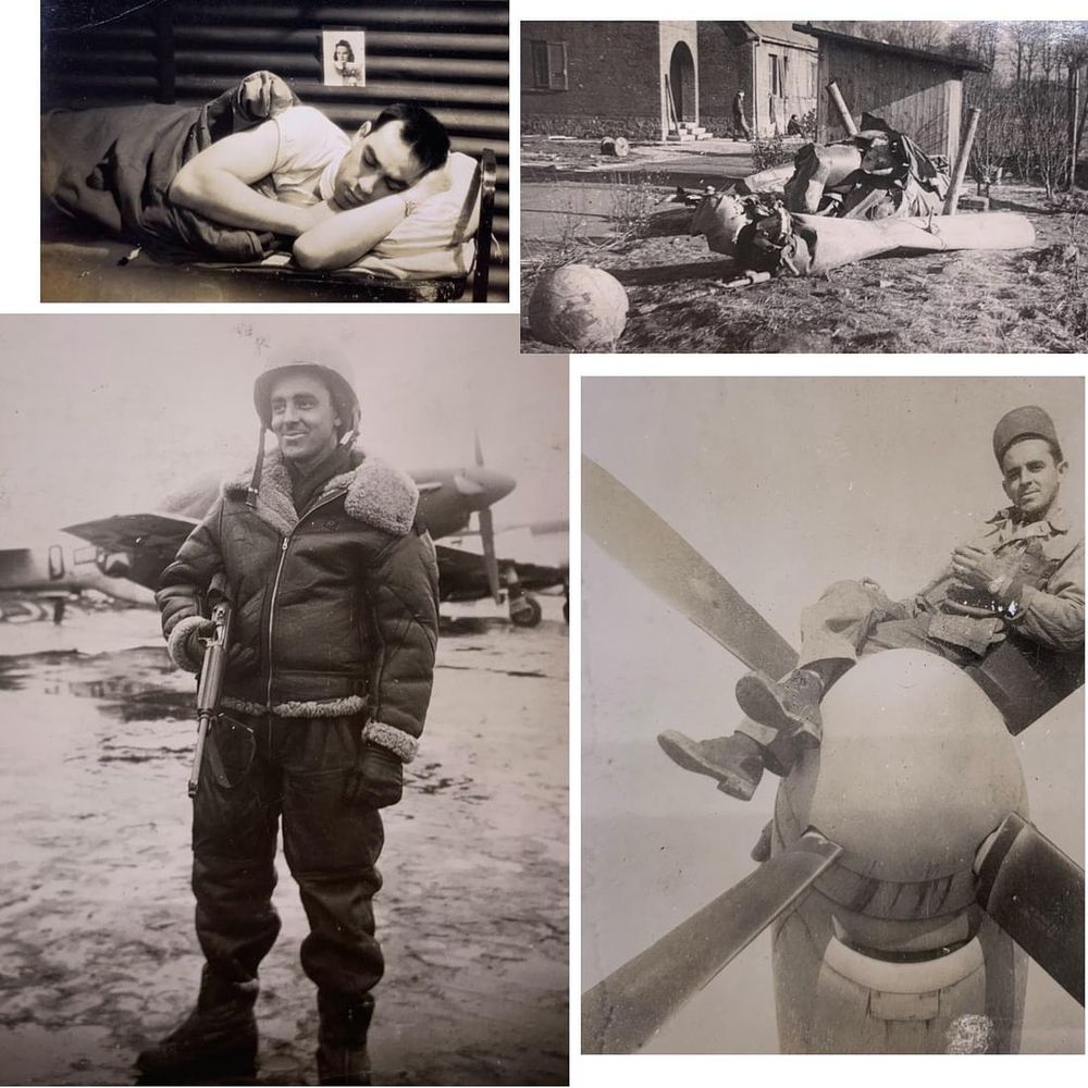 Lot 318: 6 pc 374th/361st Fighter Squadron Personal WWII US Soldier Photo Lot: Buzz Bomb Wreckage