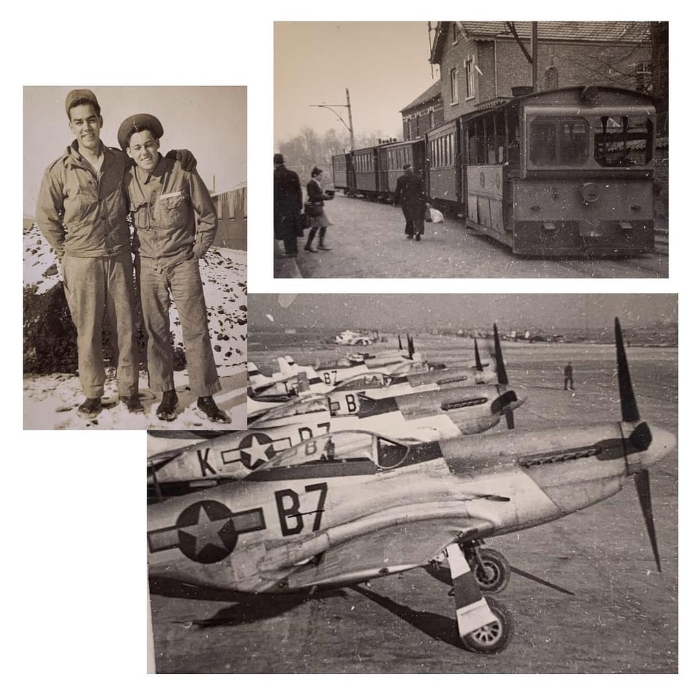 Lot 322: 7 pc 374th/361st Fighter Squadron Personal WWII US Soldier Photo Lot: P-51 Fighter Planes