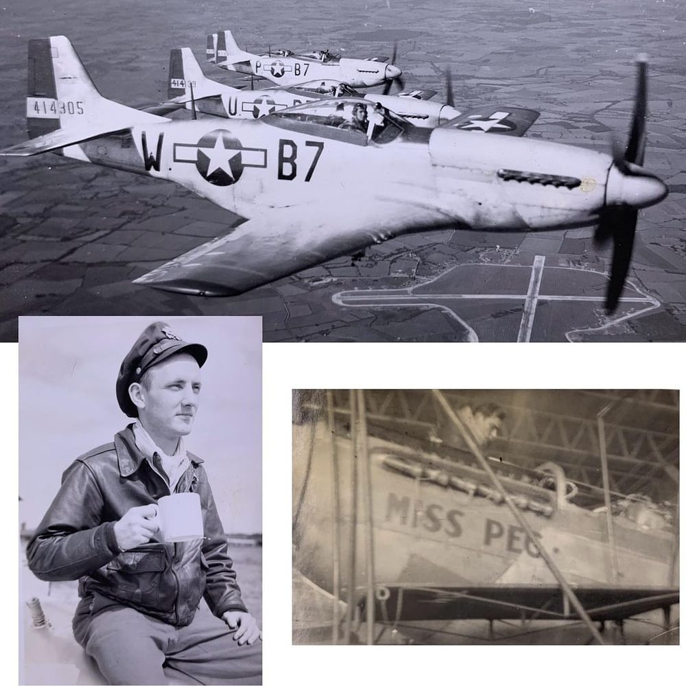 Lot 327: 9 pc 374th/361st Fighter Squadron Personal WWII US Soldier Photo Lot: Capt. E Keplinger, MISS PEG
