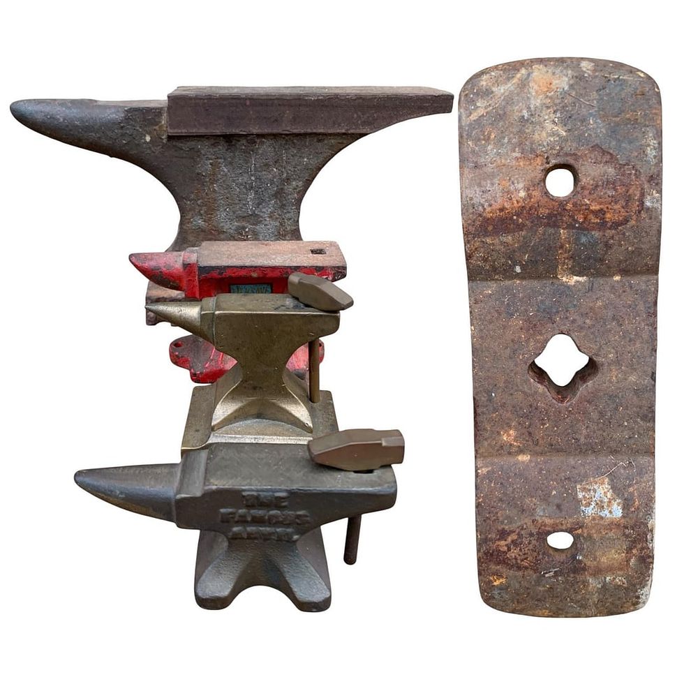 Lot 357: 5 pc Vintage Blacksmith, Cobbler, Jeweler, Anvil Collection