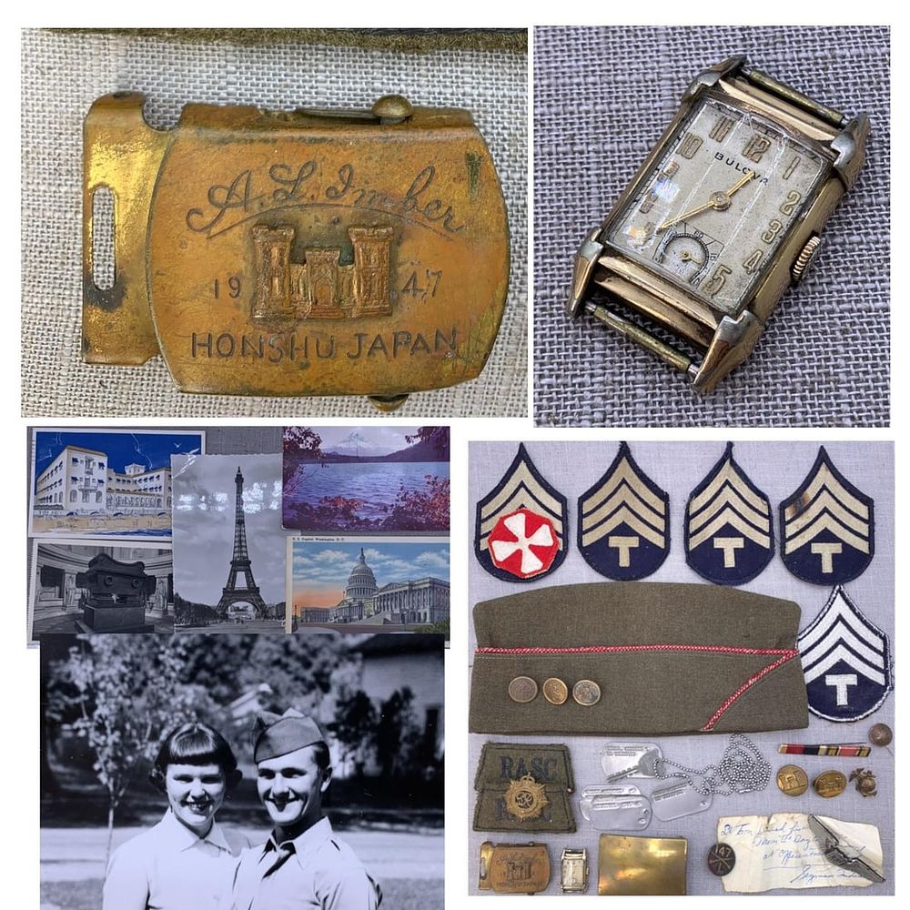 Lot 408: WWII era Veteran Ambrose L Imber, Smith Family Descendant, Photos, Watches & Military Collection