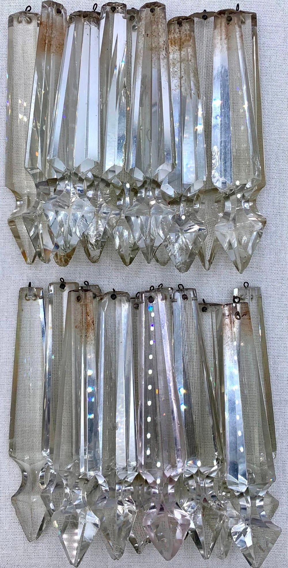 Lot 411: 52 Antique Beveled Radiant Crystal Chandelier Prisms