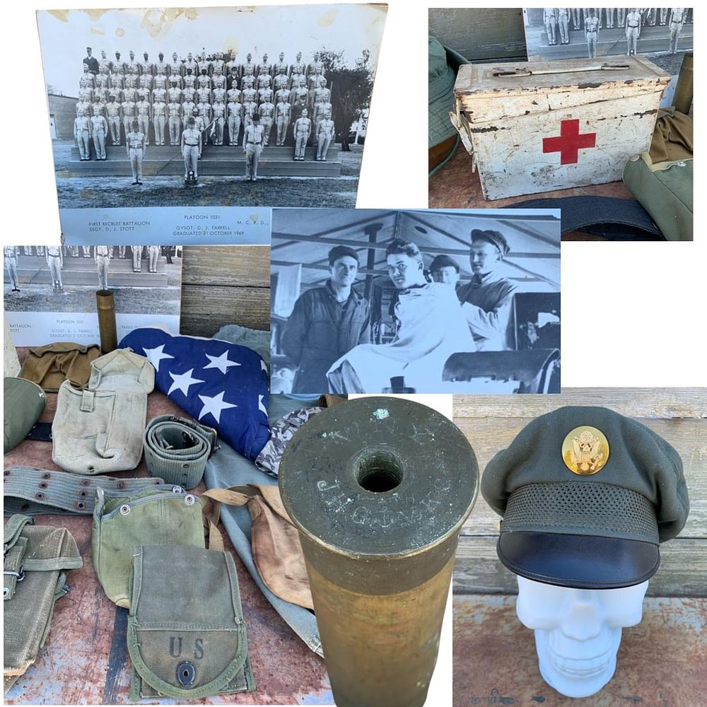 Lot 415: 30 pc Antique to Vintage Military and Survivalist Collection