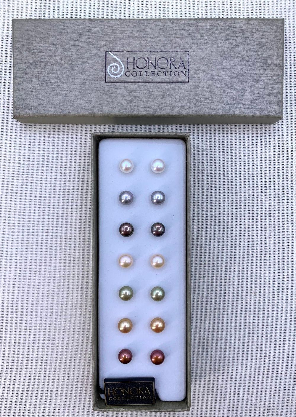 Lot 428: 7 Pairs of NOS Honora Freshwater Pearl Sterling Stud Earring Set in the Box