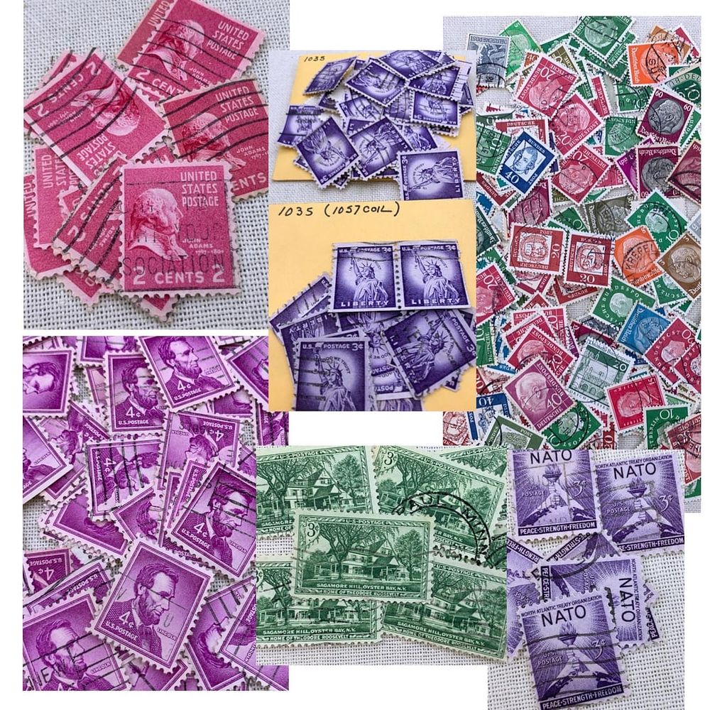Lot 457: 1450+ Antique to Vintage United States and International Postage Stamps and Philately Supplies