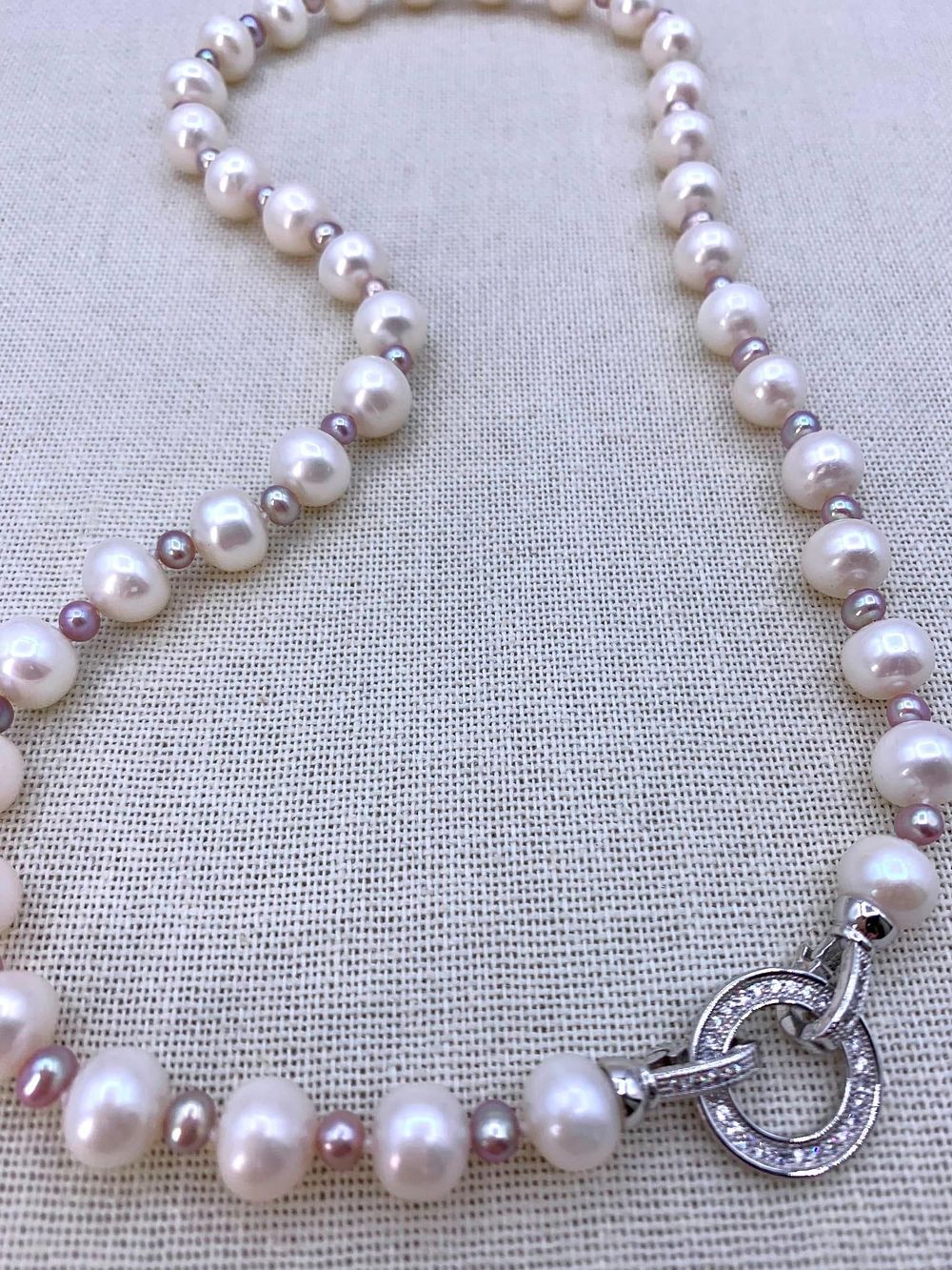 Lot 461: Gleaming Cream and Dusky Plum Baroque Freshwater Pearl Necklace