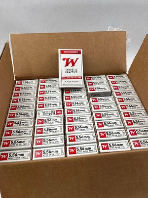 Winchester M193 5.56mm Ammunition. This lot consists of a full case of Winchester Target and 
