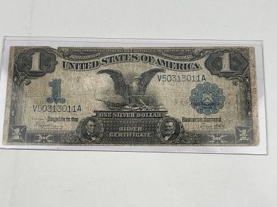 1899 $1 Black Eagle Silver Certificate. A United States 1899 series one dollar silver 