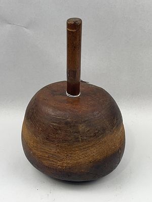 Hardwood Domed Hat Form. This hat form is constructed from a solid block of turned hardwood 