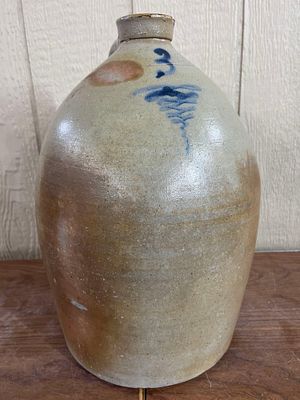 Salt Glaze Stoneware Bee Sting Jug. 16 inches high. A 19th-century American salt-glazed 