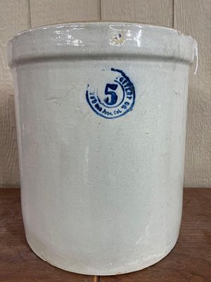 San Jose Pottery Salt Glazed Crock. 12 x 13 inches. A large American salt-glazed stoneware crock 
