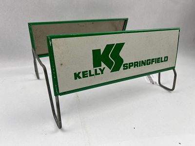 Kelly Springfield Metal Tire Stand. Width: 11 1/2 inches. A double-sided promotional tire 