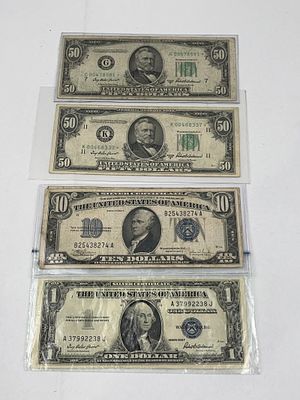 US Star Notes & Silver Certificates. A collection of United States paper currency consisting of 