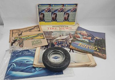 Goodyear & Firestone Vtg Ephemera Lot. An assortment of early to mid-20th-century automotive 