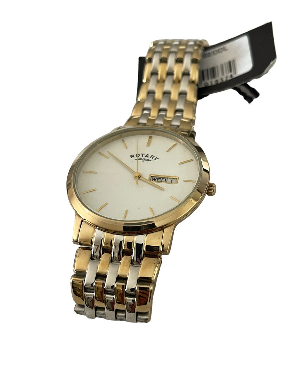 Lot 159: Men’s classic quartz watch, gold plated bracelet with full main agent warranties RRP £199