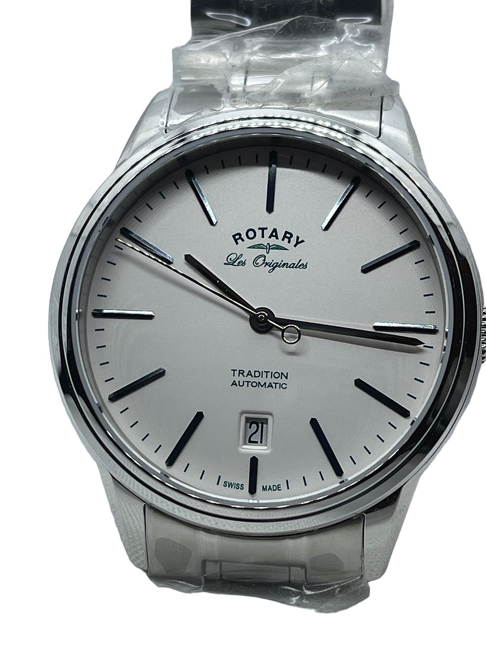Lot 163: Rotary Les Originales swiss made automatic stainless steel mens watch with date display. New with manufacturers warranty and box. RRP £850