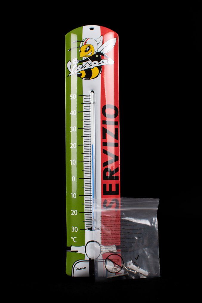 Lot 159: Vespa - Vespa; Thermometer - enamel; 330mm