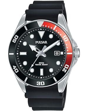 Lot 192: PULSAR Seiko UK Limited - EU Men's Analogue Japanese Quartz Pulsar Diver-Inspired Dress Watch with Silicone Strap with Silicone Strap PG8297X1