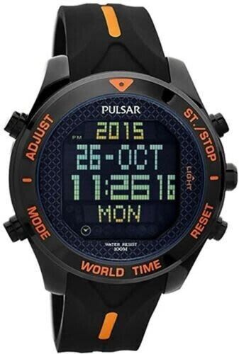 Lot 193: Pulsar Men’s Digital Rubber Strap Multi-Function Sports Strap Watch PQ2037
 NO RESERVE