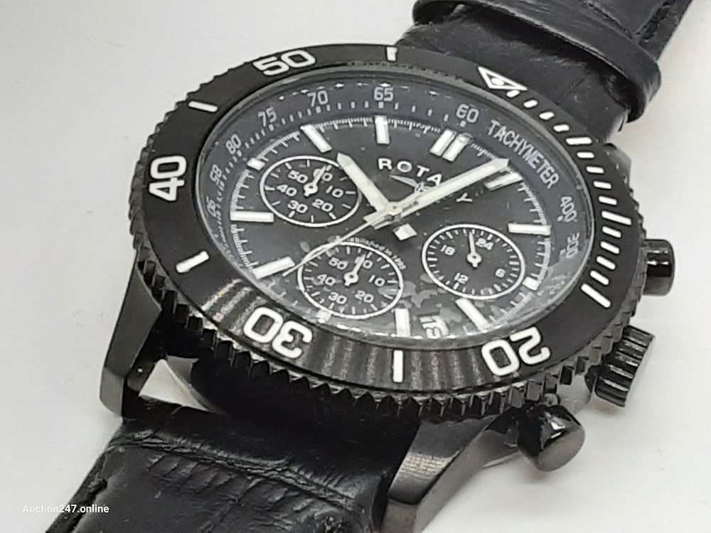 Lot 202: Rotary Chronograph black men's watch