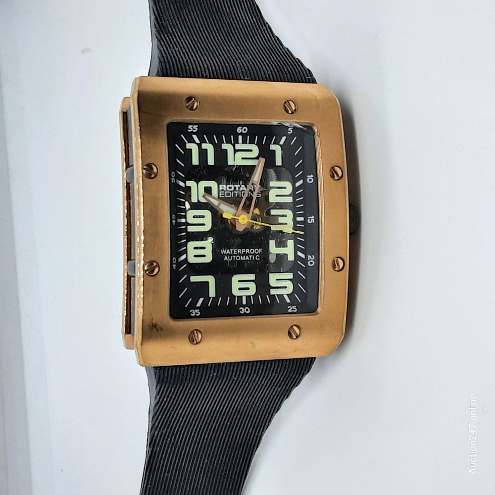 Lot 207: Rotary Editions Skeleton watch automatic gold plated