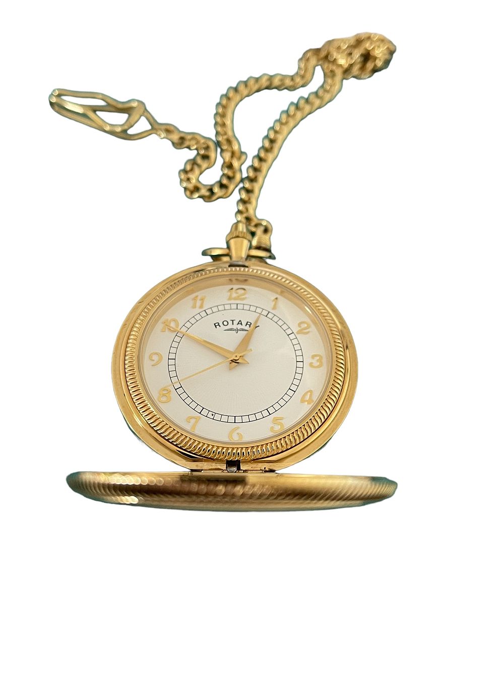 Lot 209: Rotary Mechanical Stainless Steel Pocket Watch, Full Hunter