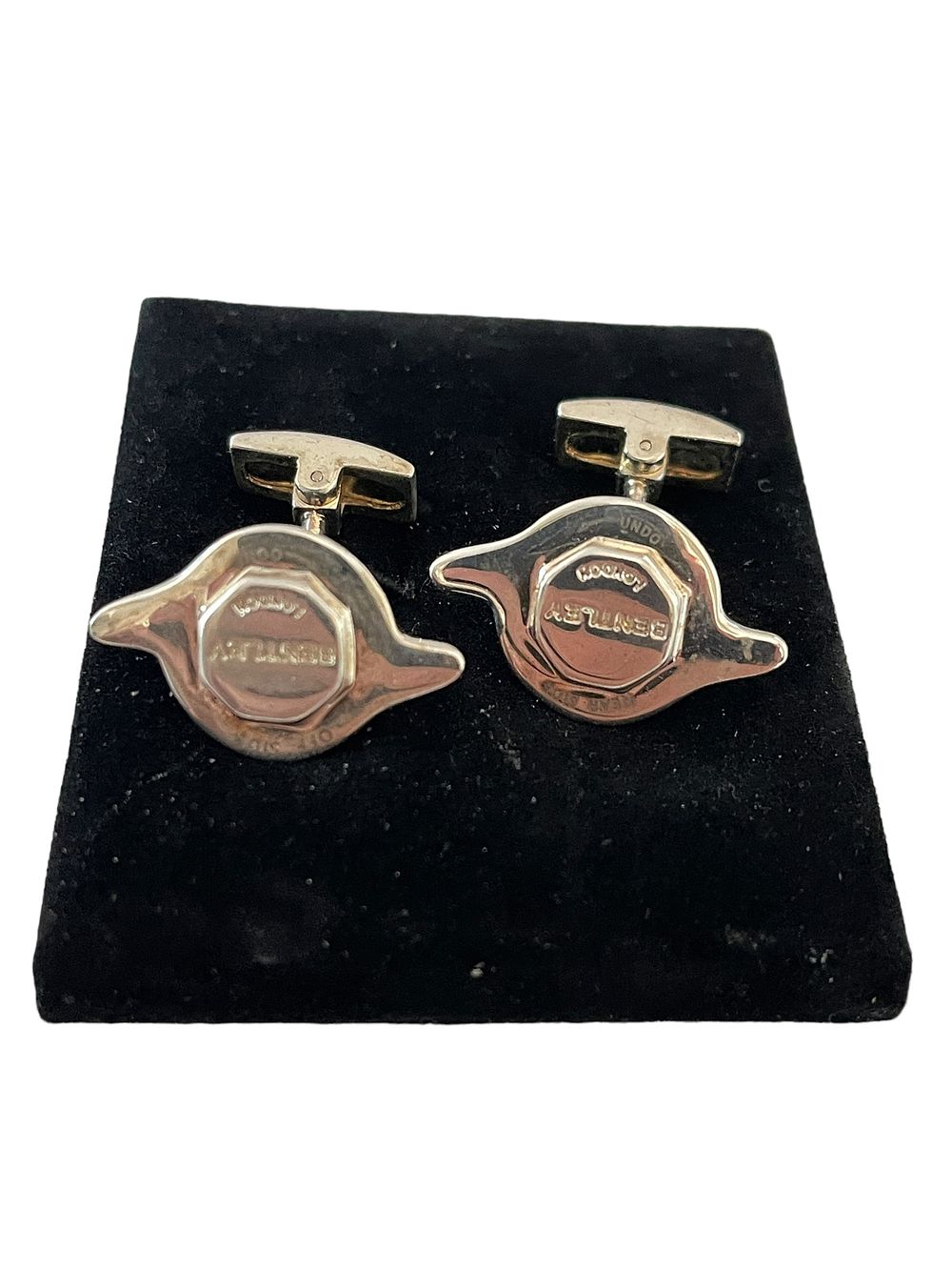 Lot 222: Bentley original men’s silver plated Cufflinks