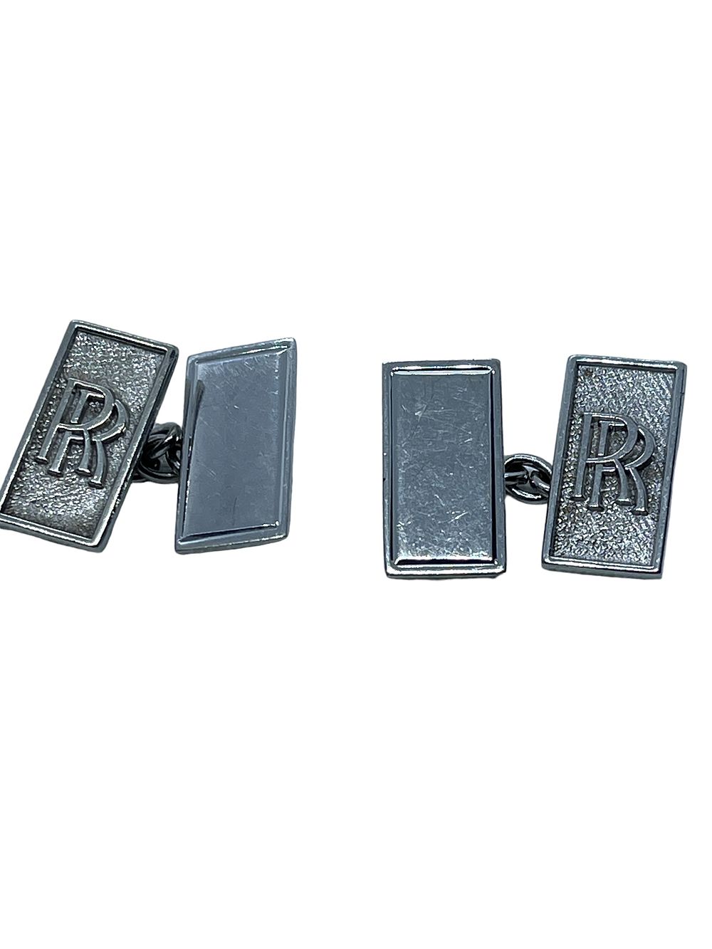 Lot 224: Original Rolls Royce solid Silver men’s cufflinks