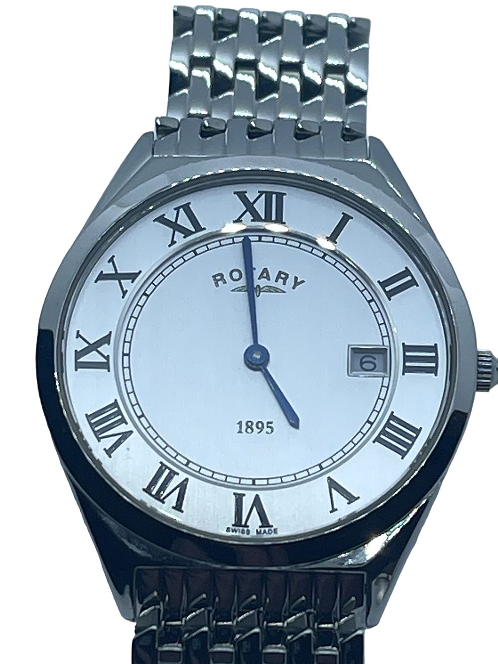 Lot 231: Rotary Swiss made men’s slim line stainless steel watch