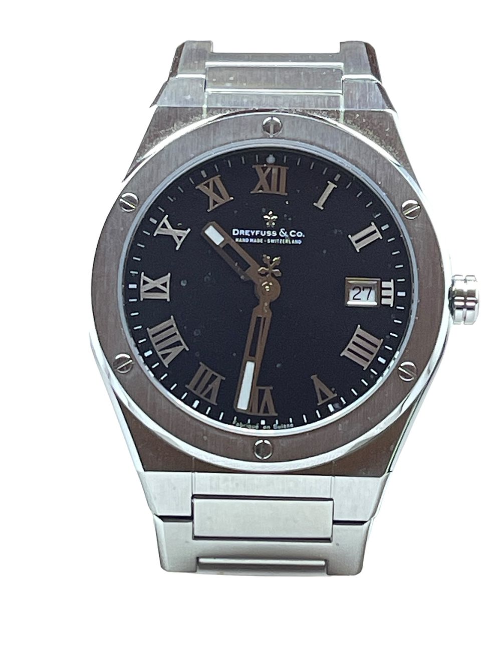 Lot 249: DREYFUSS UNISEX STAINLESS STEEL HAND MADE SWISS QUARTZ WATCH BRAND NEW WITH MAIN AGENT ROTARY WARRANTIES RRP £899