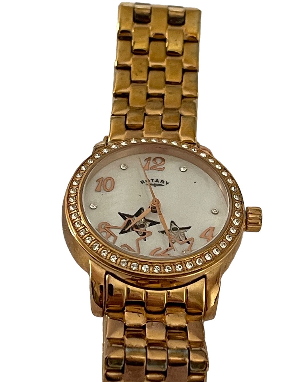 Lot 280: Rotary ladies automatic gold plated watch with bracelet style strap