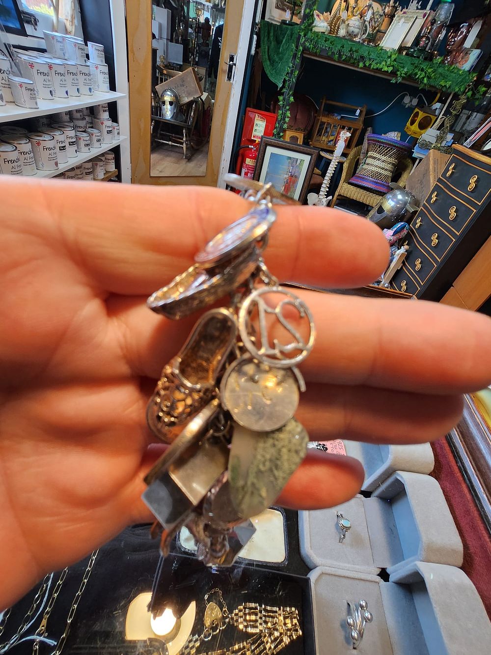 Lot 350: Stunning silver charm bracelet approximately 7.5 and approximately 85 grams in weight