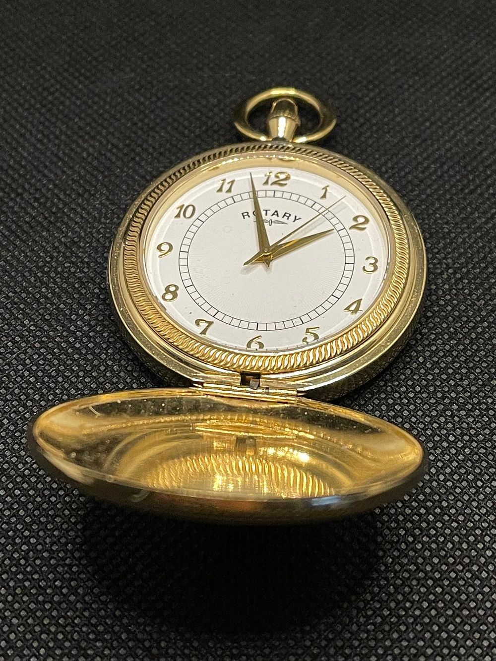 Lot 154: Rotary gold plated pocket watch working Return working but not fully tested.