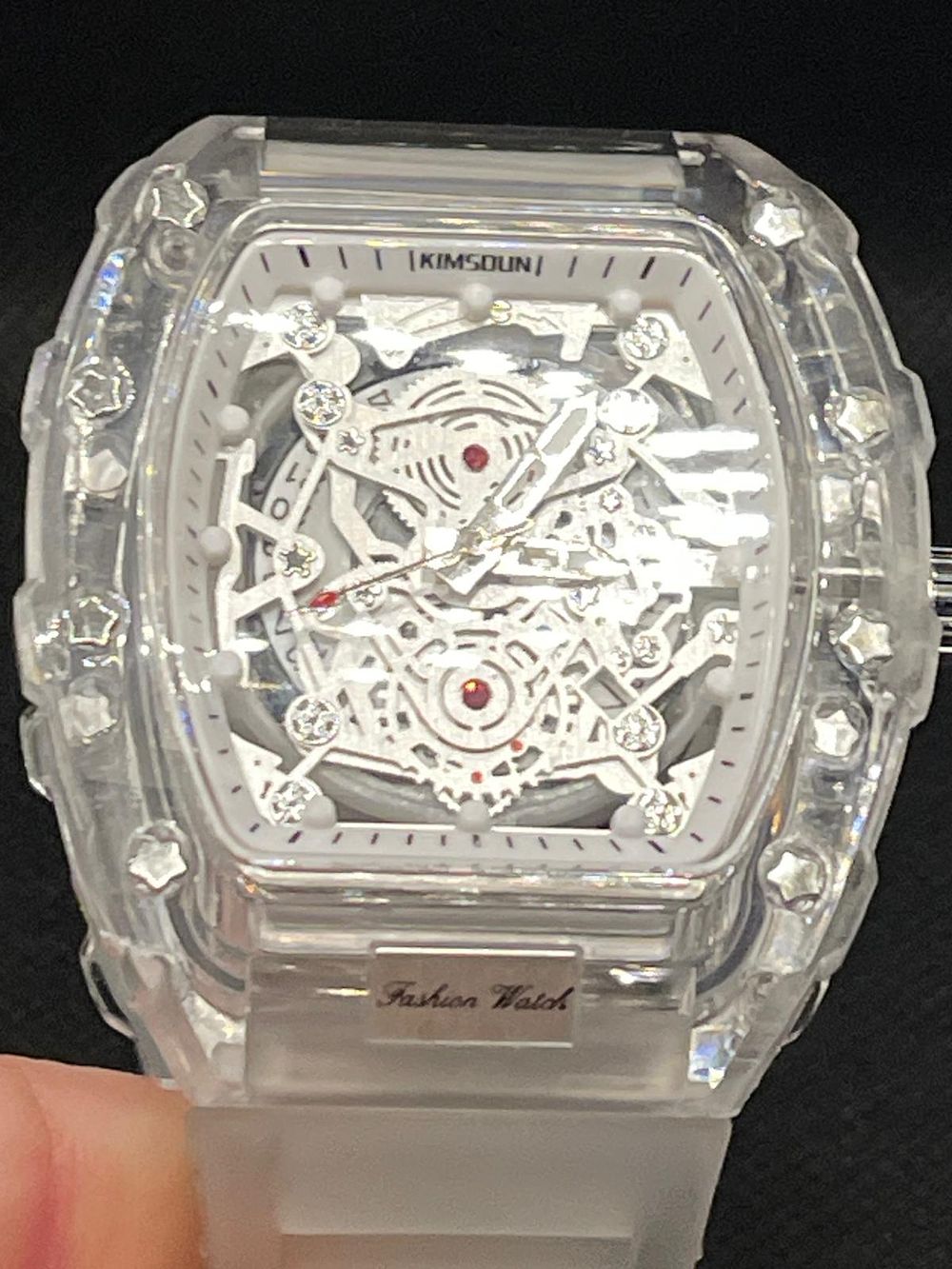 Lot 157: skeleton day date mens watch working never been used