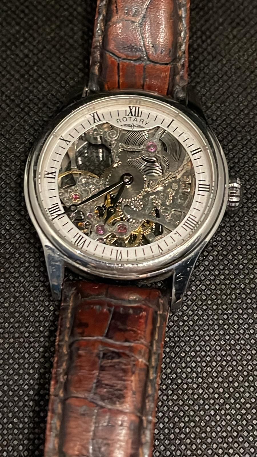 Lot 158: Rotary Skeleton mens watch return not tested RRP £299
