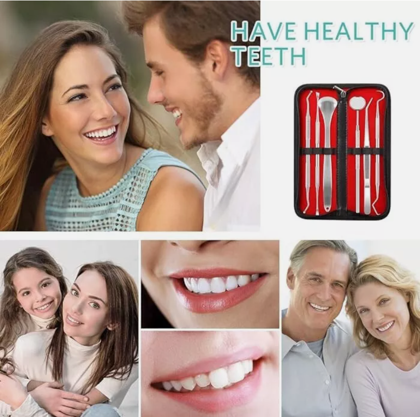 Lot 284: Dental Care Tools Kit Linkevp Teeth Cleaning Set 6pcs Dental Pick Stainless..