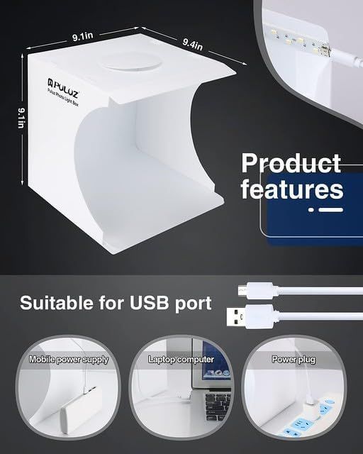 Lot 176: Mini Photo Studio Box, PULUZ 20cm Portable Photography Shooting light Tent Kit