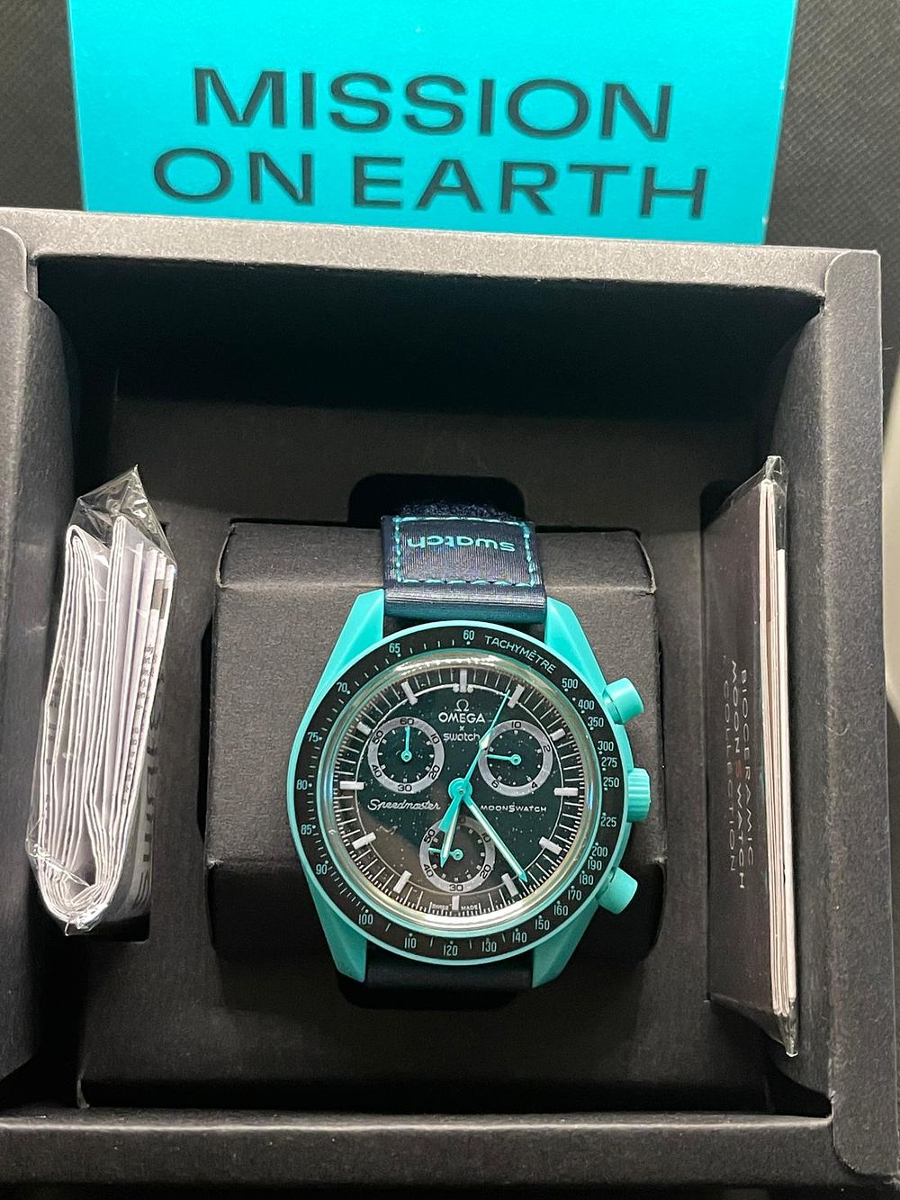 Lot 185: Chronograph mens watch with box papers moon phase