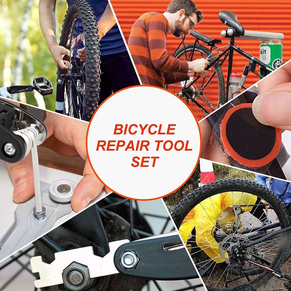 Lot 286: Full Upgraded: 16 in 1 Multi-Function Bike Tools, Puncture Repair Kit