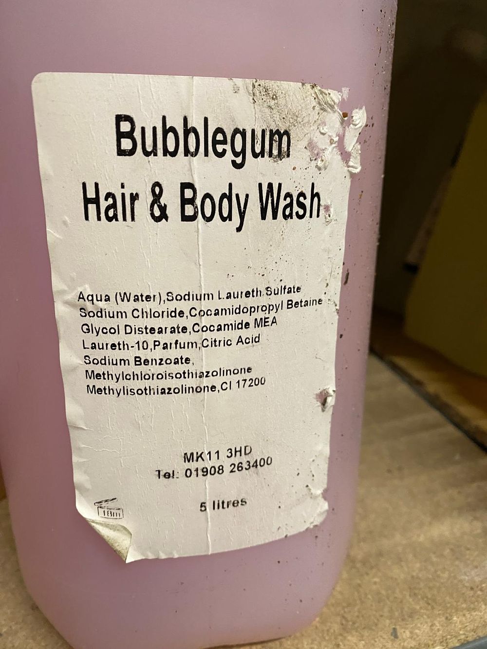 Lot 7: Bubblegum hair & body wash 5L