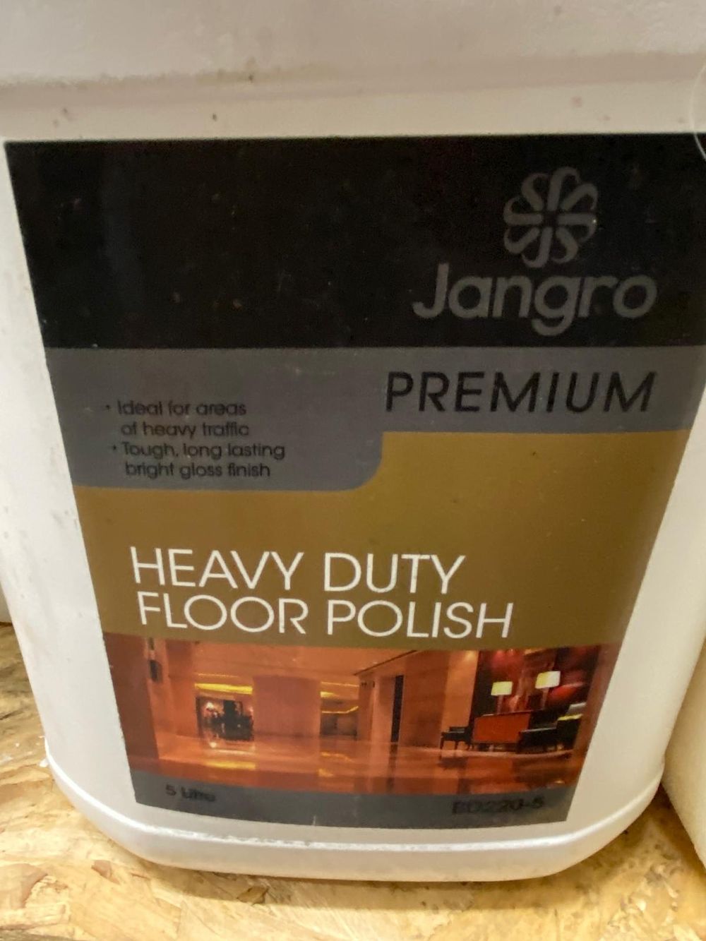 Lot 17: Jangro Premium Heavy Duty Floor Polish - 5L Product Code BD220-5 1 x 5Ltr
