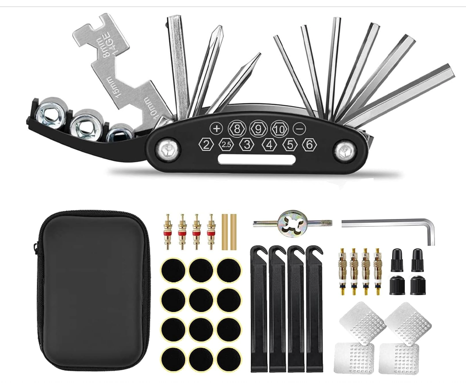 Lot 430: Bike Repair Kit, 38 PCS Bike Puncture Tire Repair Tool Kit Contains 16-in-1 Bicycle